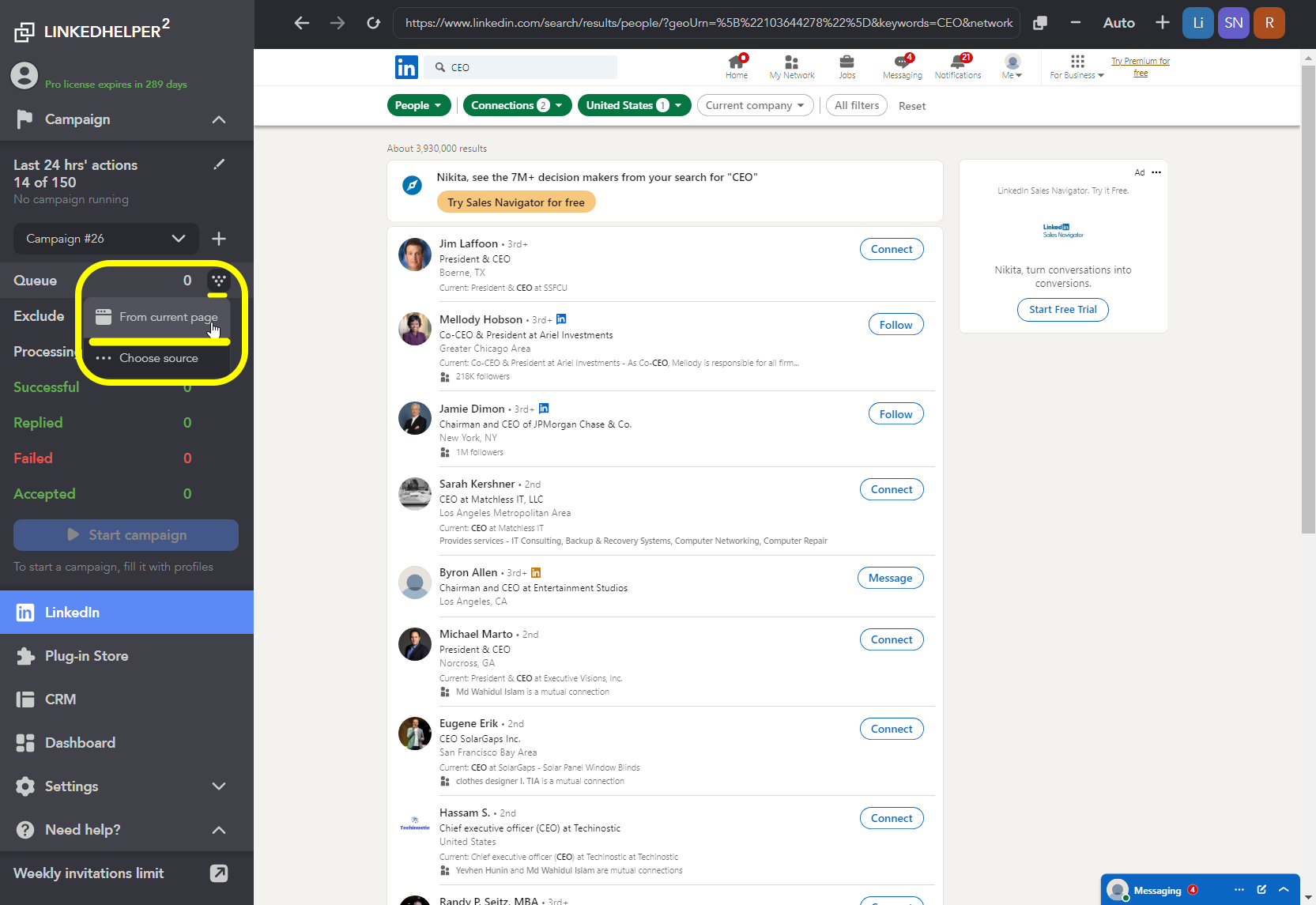 Invite and reach out via LinkedIn and email template – Linked Helper