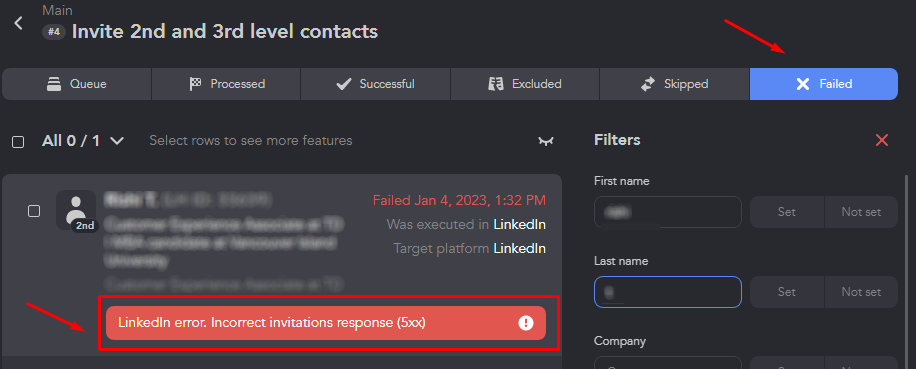 Incorrect connect response (429) – Linked Helper